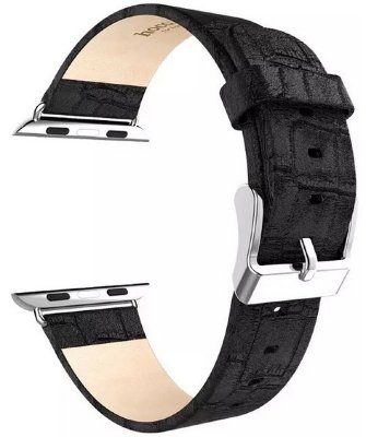 Ремешок HOCO Art Series Bamboo Real Leather для Apple Watch 38 mm (Black) 