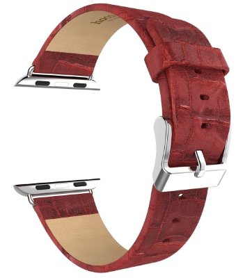 Ремешок HOCO Art Series Bamboo Real Leather для Apple Watch 38 mm (Red) 